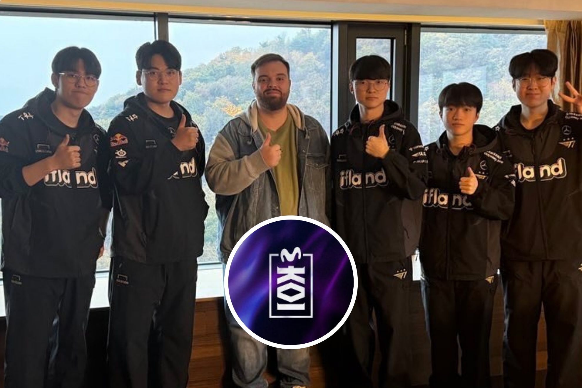 Ibai Llanos junto a los jugadores de T1 hace años